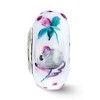 Black Bow Jewelry Fenton Sterling Silver Hand Painted Stella Mouse Glass Bead Charm - 3 of 4