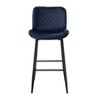 Sapphtopaz Modern Velvet Bar Stools Upholstered Counter Height Chair with Metal Legs Barstools Dining Chairs Set of 2 for Kitchen Island - 2 of 4