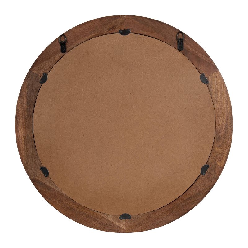 Kate &#38; Laurel All Things Decor 26&#34;x26&#34; Oman Ribbed Round Mirror Walnut Brown, 3 of 9