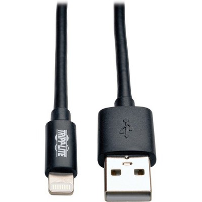 Tripp Lite 10ft Lightning USB/Sync Charge Cable for Apple Iphone / Ipad Black 10'