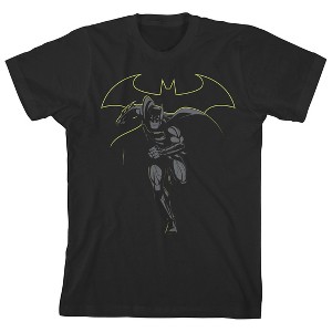 Batman Monochromatic Art Black T-Shirt Toddler Boy to Youth Boy - 1 of 3