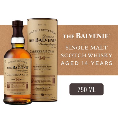 Balvenie 14yr Caribbean Cask Single Malt Scotch Whisky - 750ml Bottle