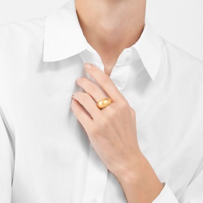 Adornia Tarnish Resistant 14k Gold Plated Dome Ring - image 2