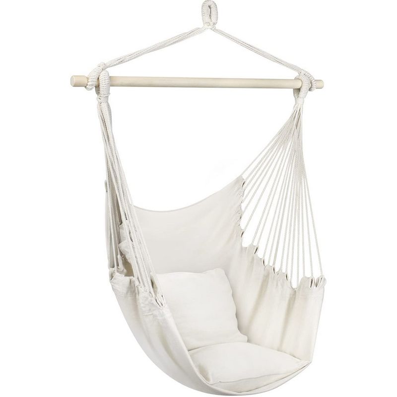 Sorbus Hanging Rope Hammock Chair Swing Seat for Any Indoor or Outdoor Spaces- Max. 265 Lbs -2 Seat Cushions Included, 1 of 10