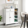 KTMBDW Double-Door Storage Cabinet with 2, Adjustable Panels, 1 Drawer and 3 Side Shelves for living room, Bathroom, White - 2 of 4