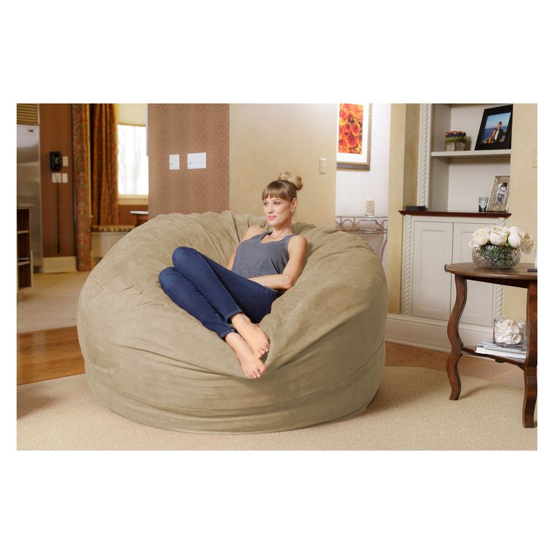 6' Huge Bean Bag Chair with Memory Foam Filling and Washable Cover - Relax Sacks, 4 of 7