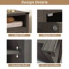 Vipbear 18" Rustic Nightstand with Chargers Dark Gray Living Room Rustic Nightstand Wooden Nightstand - 4 of 4