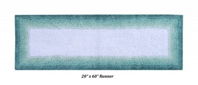 Turquoise Cotton Tufted Ombre Bath Rug Set