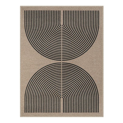 Lahome Modern Rainbow Jute Washable Outdoor Area Rug-Soft, Durable Carpet for Patio, Garden, or Balcony