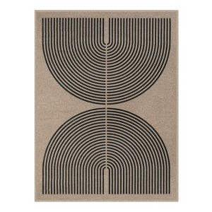 Lahome Modern Rainbow Jute Washable Outdoor Area Rug-Soft, Durable Carpet for Patio, Garden, or Balcony - 1 of 4