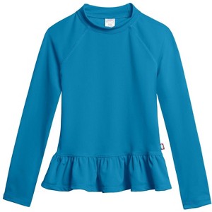 City Threads USA-Made Swim Peplum UPF 50+ Long Sleeve Girls Rashguard Tee - 1 of 4