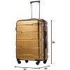 Coolife Luggage,Suitcase PC+ABS Spinner Built-In TSA lock,Black brown, M(24in) - 3 of 4