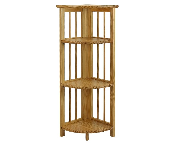 Folding 38" 4 Tier Corner Shelf- No Tools Req.