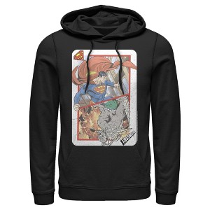 Men's Superman Super Doom Playing Card Pull Over Hoodie - 1 of 3