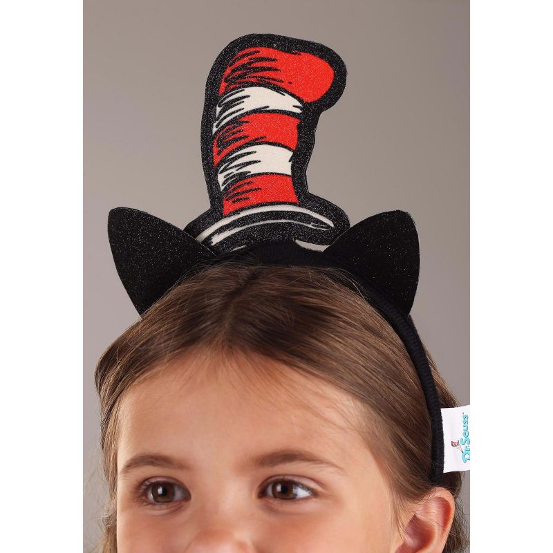 HalloweenCostumes.com   Girl  Dr. Seuss The Cat in the Hat Glitter Headband, Black/Red/White, 5 of 6
