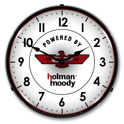 Collectable Sign & Clock | Holman Moody LED Wall Clock Retro/Vintage, Lighted