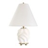 Uttermost Bora Accent Lamp-Swirled Matte White Ceramic with Brass Accents - 3 of 4