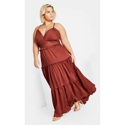 Women's Plus Size Aura Maxi Dress - cinnamon | CITY CHIC