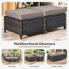 Buenhomino 6 Pieces Patio Furniture Set, Wicker Patio Conversation Sets, Outdoor Rattan Sofa Chairs with Coffee Table, High Back, Ottoman, Cushions - 4 of 4