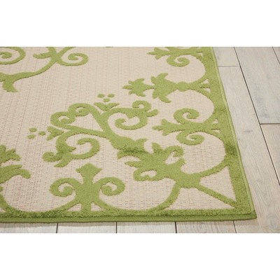 Aloha Green Indoor-Outdoor 3'6" x 5'6" Flat Woven Area Rug