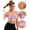 INSPIRE CHIC Women's Tie-Dye Adjustable Straps U Back Wirefree Full Support Workout Sports Bras - 3 of 4