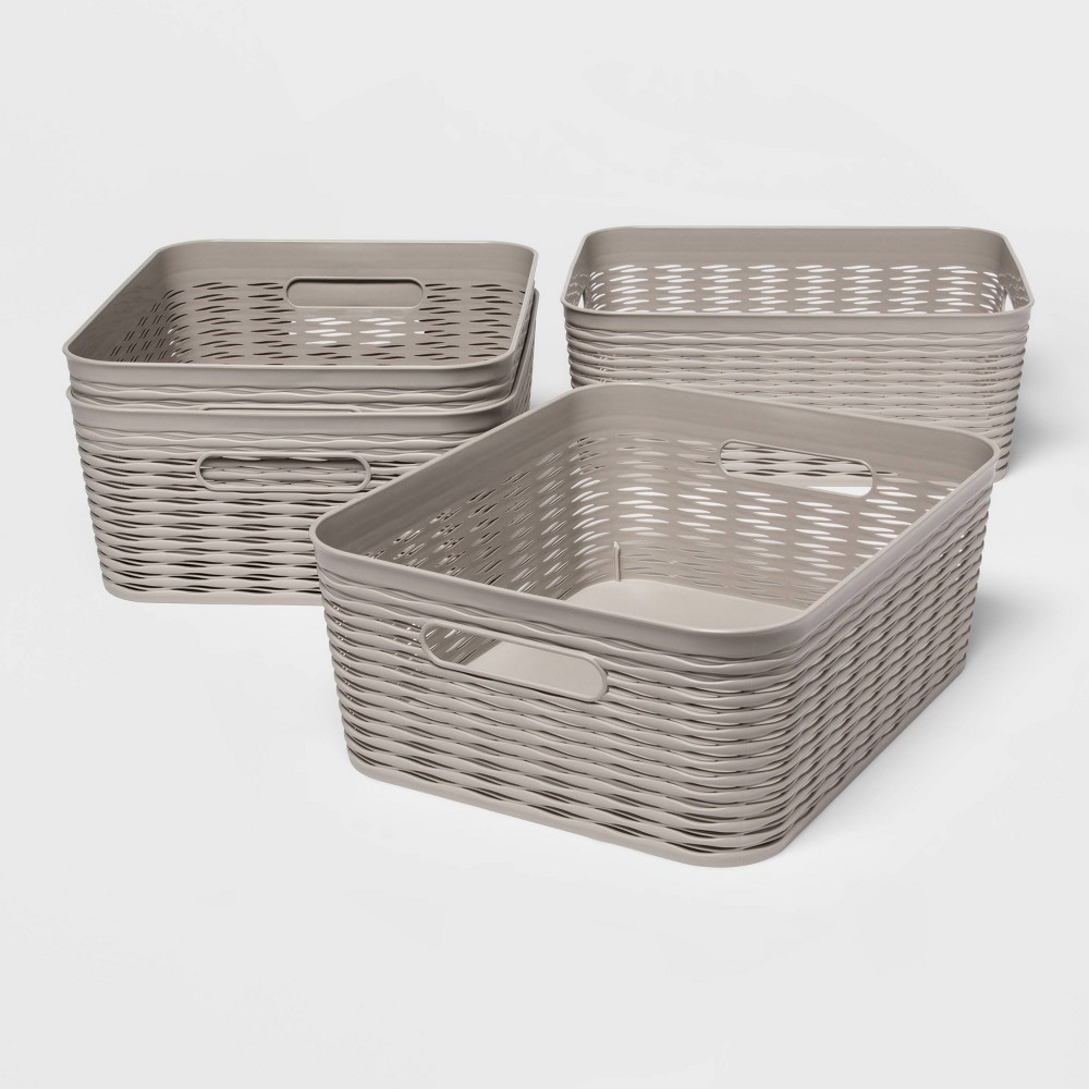 Set of 4 Medium Storage Baskets Gray - Room Essentials
