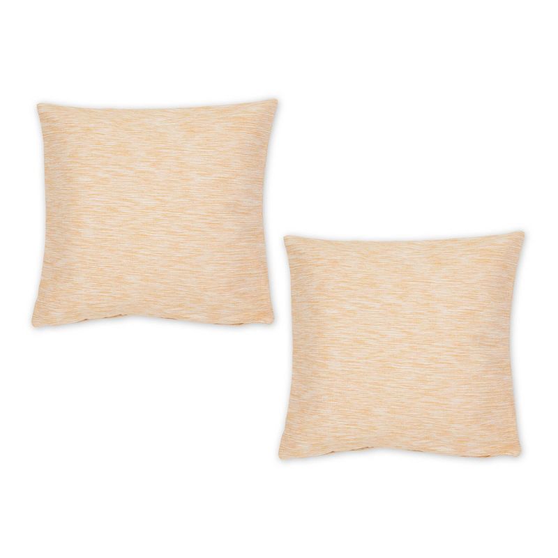 2pc 18&#34;x18&#34; Tonal Recycled Cotton Square Throw Cover Honey Gold/Off-White - Design Imports, 1 of 6