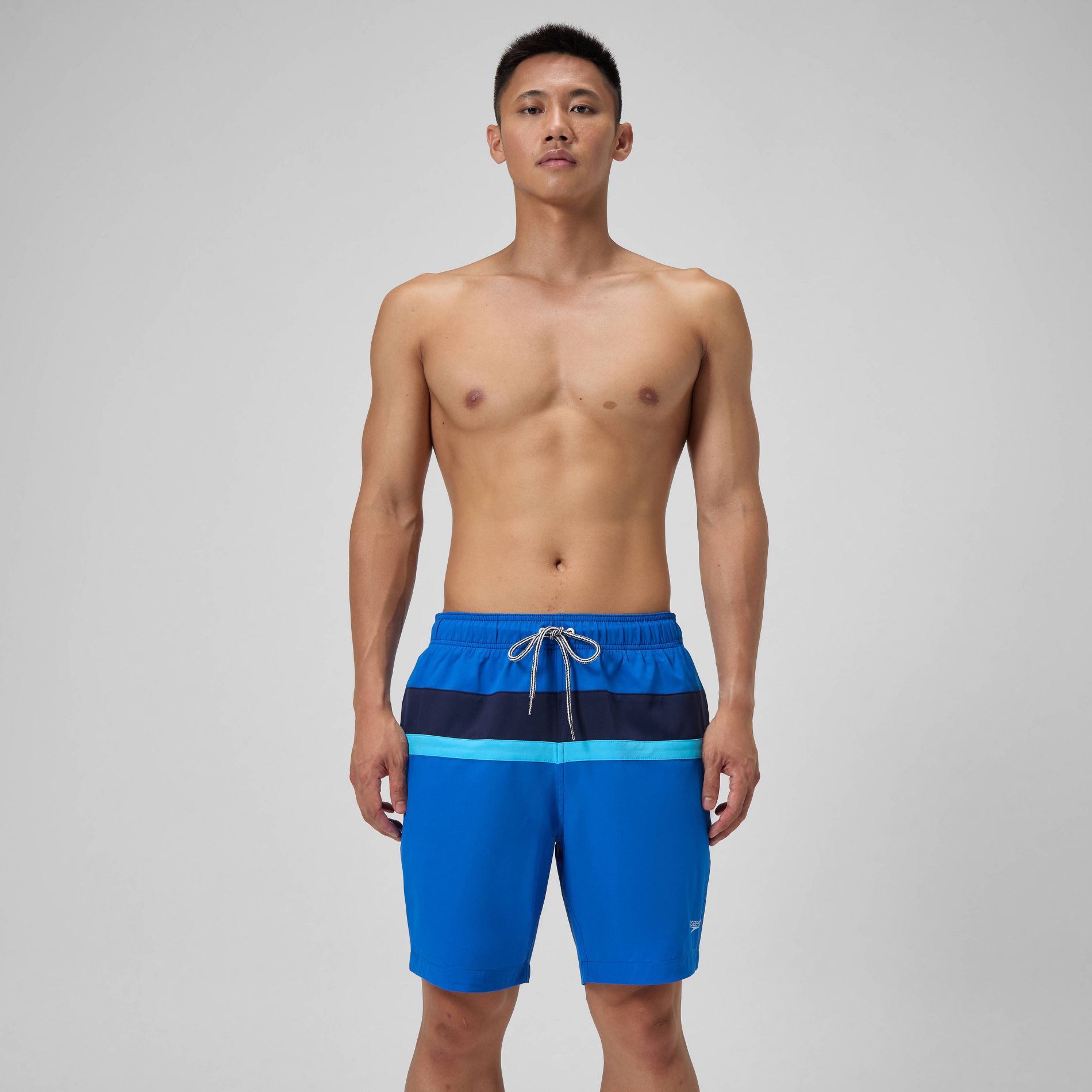 Men's 7.5" Speedo Colorblock Swim Shorts - Blue/Navy/Teal
