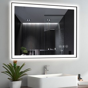 Sapphtopaz Frameless Bathroom Mirror, Rectangle Smart Vanity Mirror Decorative Wall Mirrors for Bathroom, Over Sink, Bedroom - 1 of 4