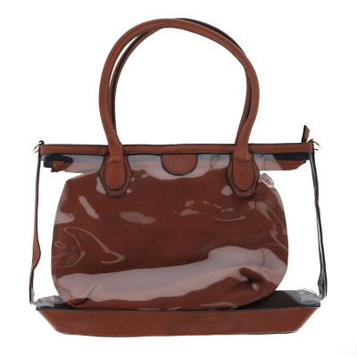 S SELINI NEW YORK Women's Two Piece Clear Tote & Matching Clutch
