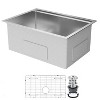 GustoWave Undermount Kitchen Sinks, 16 Gauge Stainless Steel Single Bowl Sinks for Workstation, RV, Prep Kitchen - 4 of 4