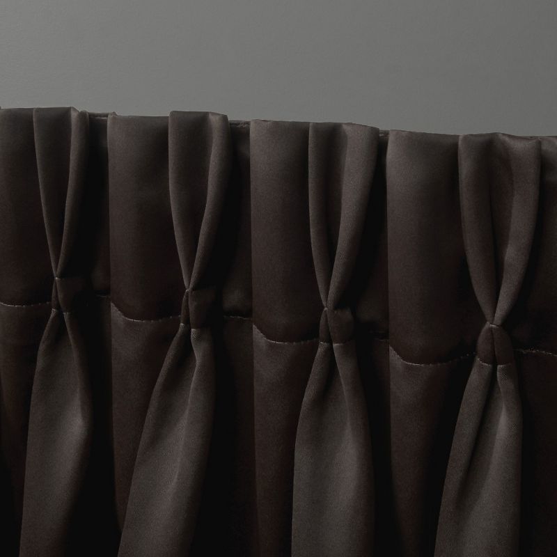 Exclusive Home Sateen Pinch Pleat Woven Blackout Back Tab Window Curtain Panel Pair, 4 of 9