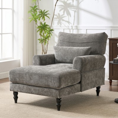Modern Upholstered Chaise Lounge Sofa Chair, Cozy Recliner with Thick Cushion for Living Room or Bedroom – The Pop Home