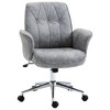 NicBex Adjustable Office Chair Modern Tufted Microfiber Computer Chair with 5 Casters and Fixed Padded Arms for Office, Study, Living Room - 2 of 4