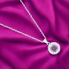 Slickblue Women’s Rhodium Plated Bridal Pendant Necklace, Cubic Zirconia, Classic Style, 17.5" Chain, 4 Color Options - 2 of 3
