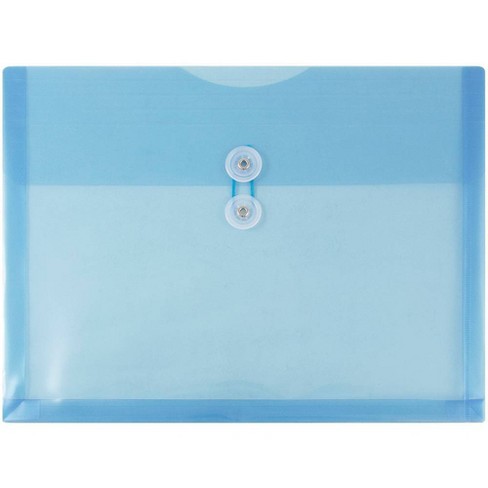 Jam Paper 9 3/4'' X 13'' 12pk Plastic Envelopes With Button And String Tie  Closure, Letter Booklet - Blue : Target