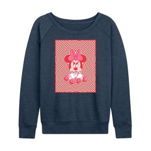 Women's - Disney - Minnie Moouse Oops Lightweight French Terry Wide Neck Long Sleeve Shirt - 1 of 4