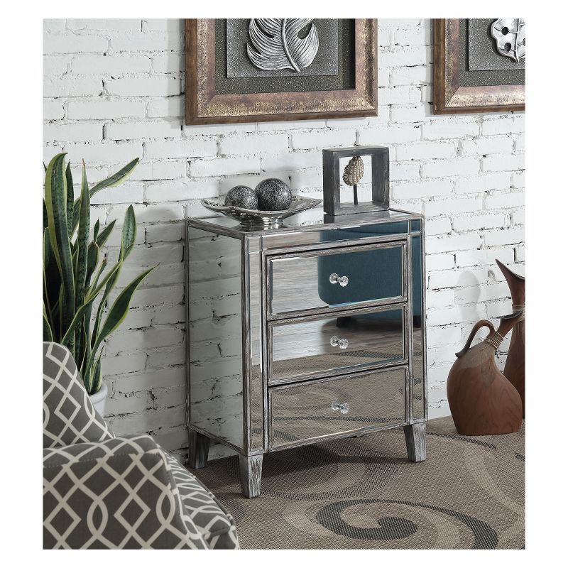 Gold Coast 3 Drawer Large Mirrored End Table - Breighton Home, 2 of 4
