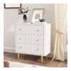 FONTOI Storage Dresser with 3 Drawers, Dresser Organizer with Protective Pads for Living Room, Closet, Hallway, White, 31.5"*36"*15.7" - 2 of 4