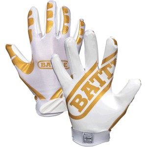 Battle Sports Receivers Ultra-Stick Football Gloves - Gold/White - 1 of 1