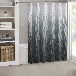 Loralie Ombre Pintuck Fabric Shower Curtain 72"x72" by Sweet Home Collection® - 1 of 4
