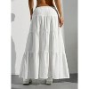 Women's Boho Maxi Skirt - Flowy Flared Ruffle Design for Summer & Going Out Outfits White - 2 of 4