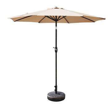 WestinTrends 9 Ft Outdoor Patio Market Table Umbrella with Bronze Round Base