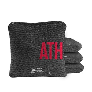 Skip's Garage | Gameday Athens Synergy Pro Black Cornhole Bags (Set of 4) - 1 of 4
