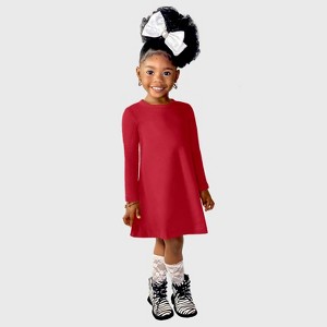 City Threads Long Sleeve Soft 100% Cotton Baby Rib Long Sleeve Dress - USA-Made for Girls/Baby/Toddler - 1 of 4