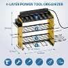 Wall-Mount Modular Tool Organizer 8-Outlet Charging Station - Holds 6 Drills & Batteries - 2 of 4