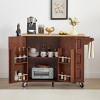 VYNXARIA Kitchen Island with Drop Leaf & Barn Door Design ¨C Perfect for Small Spaces - 3 of 4
