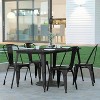 Emma and Oliver Indoor/Outdoor Dining Table with Umbrella Hole, 30" x 60" Rectangular All Weather Poly Resin Top and Black Steel Base - 3 of 4