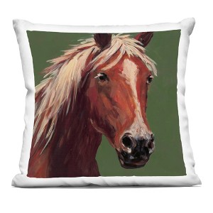 Stupell Industries Modern Horse on Green Indoor Decorative Throw Pillow, 18 x 18 - 1 of 3