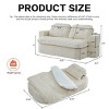 2 Seater Modern Floor Sofa with 2 Pillows, Convertible Foam-Filled Sleeper Bed, Folding Linen Couch Mattress for Living Room or Playroom-Koiai - 4 of 4